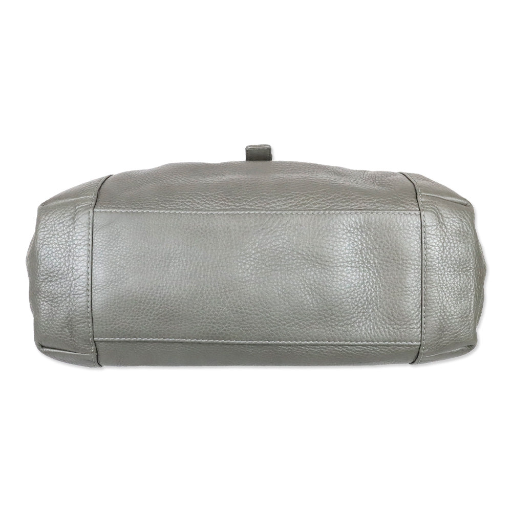 Gucci Grey Pebbled Calfskin Leather Greenwich Medium Shoulder Bag