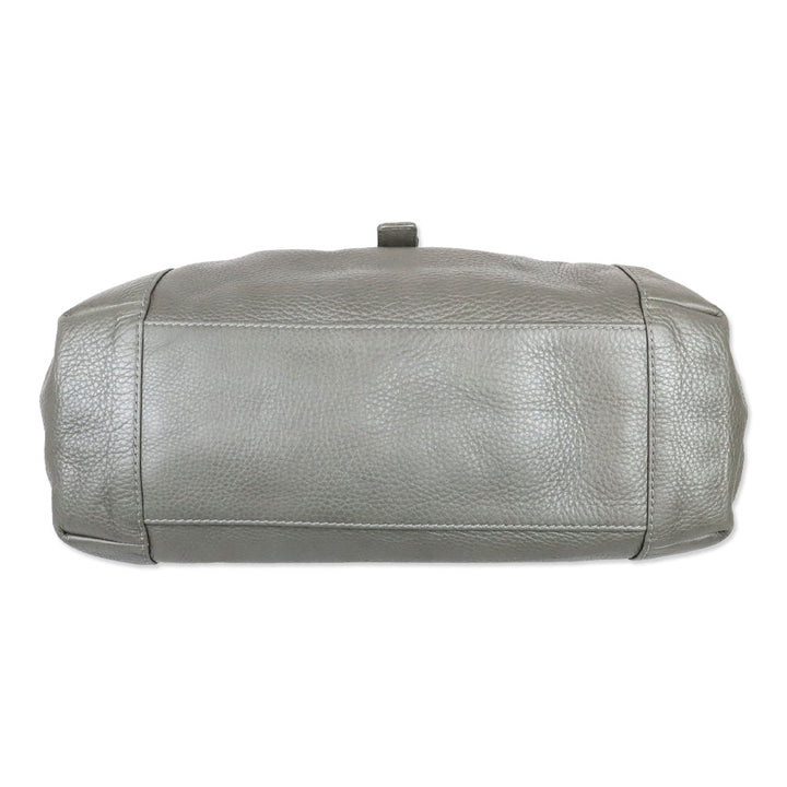 Gucci Grey Pebbled Calfskin Leather Greenwich Medium Shoulder Bag
