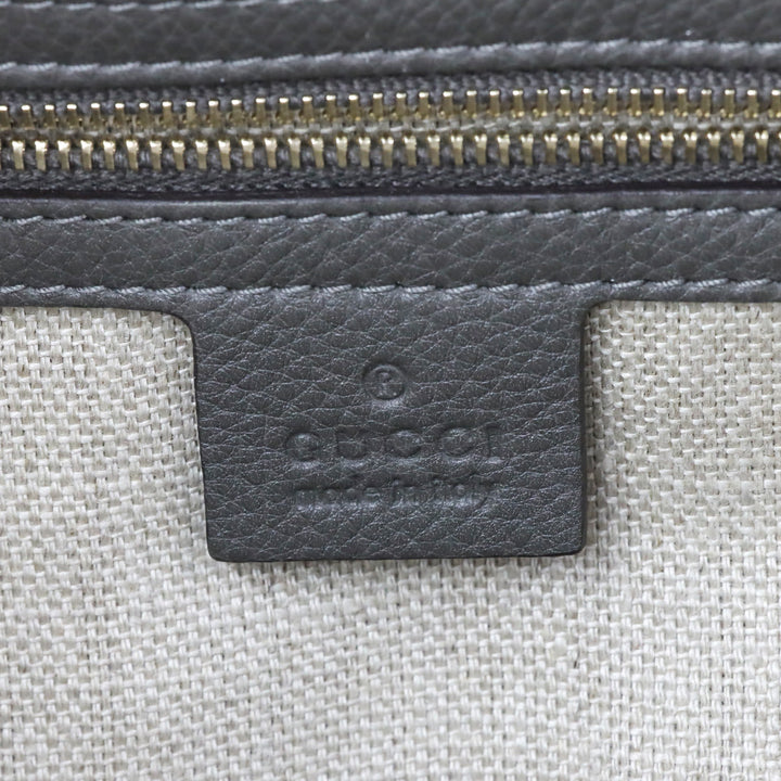 Gucci Grey Pebbled Calfskin Leather Greenwich Medium Shoulder Bag