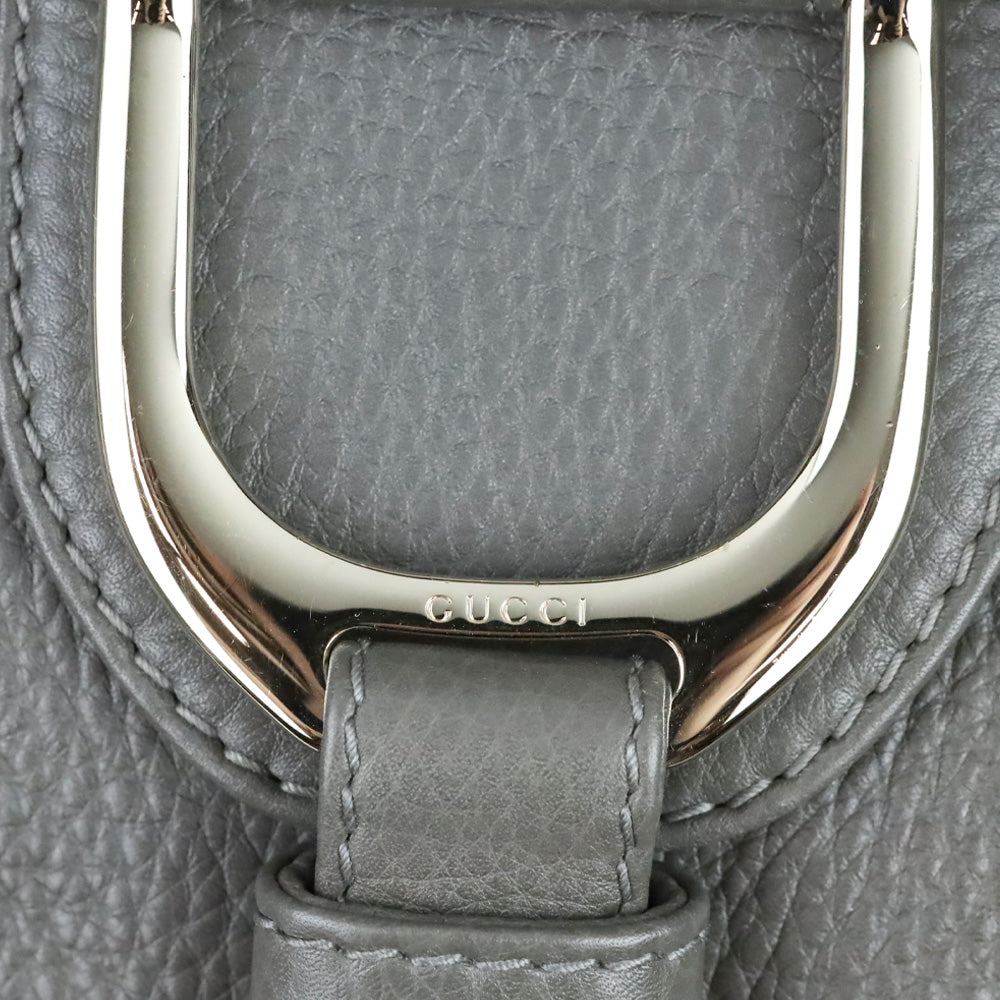 Gucci Grey Pebbled Calfskin Leather Greenwich Medium Shoulder Bag