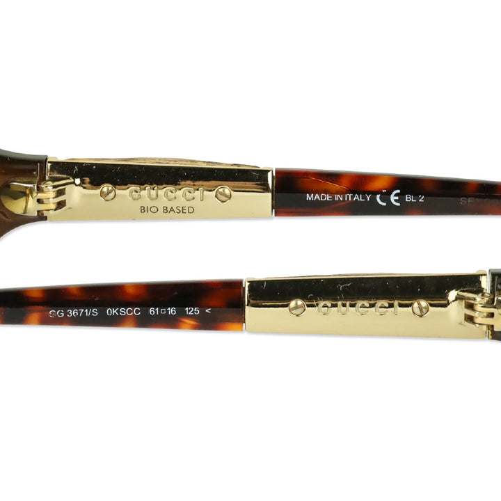 Gucci Havana Brown Gradient Bamboo Sunglasses