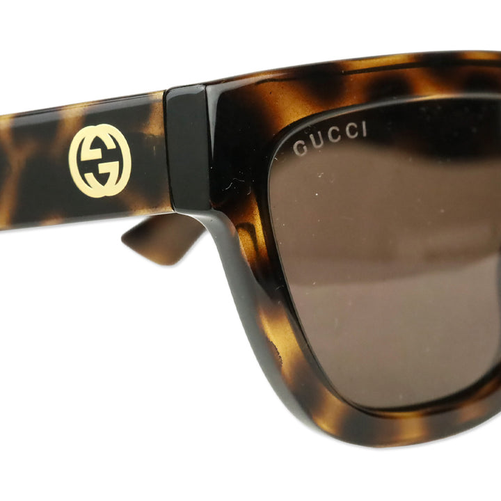 Gucci Havana Plastic Full Rim Cat-eye Sunglasses