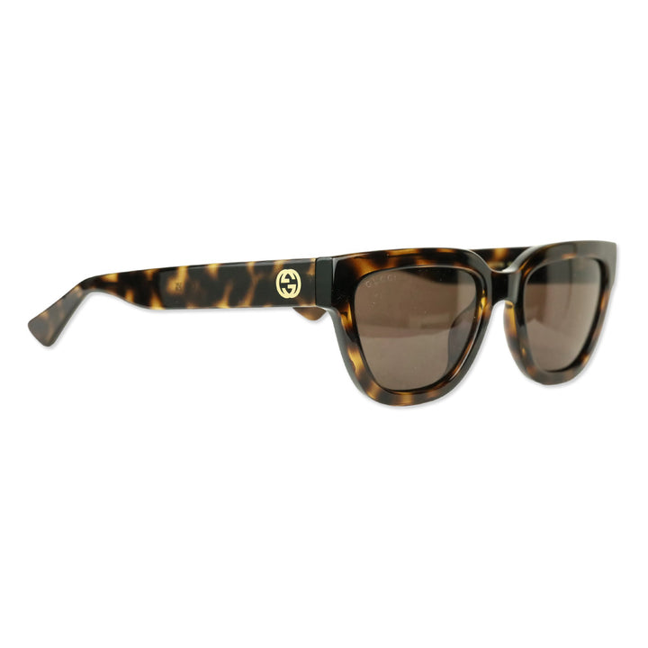 Gucci Havana Plastic Full Rim Cat-eye Sunglasses