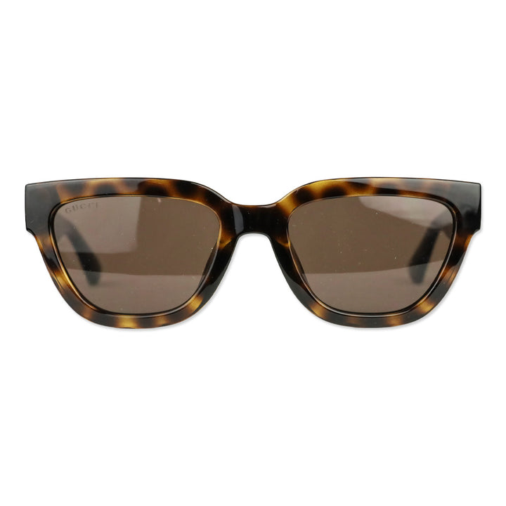 Gucci Havana Plastic Full Rim Cat-eye Sunglasses