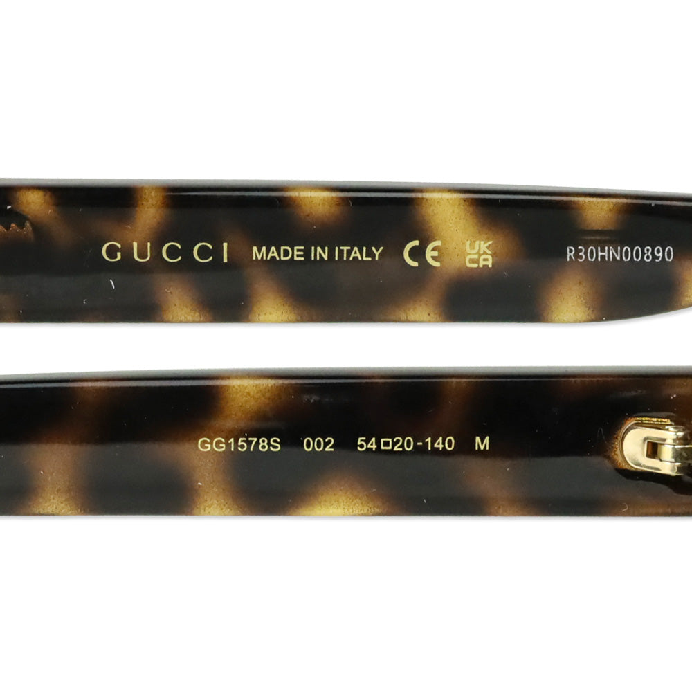 Gucci Havana Plastic Full Rim Cat-eye Sunglasses