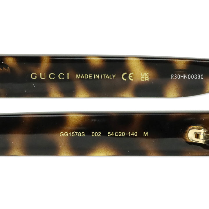 Gucci Havana Plastic Full Rim Cat-eye Sunglasses