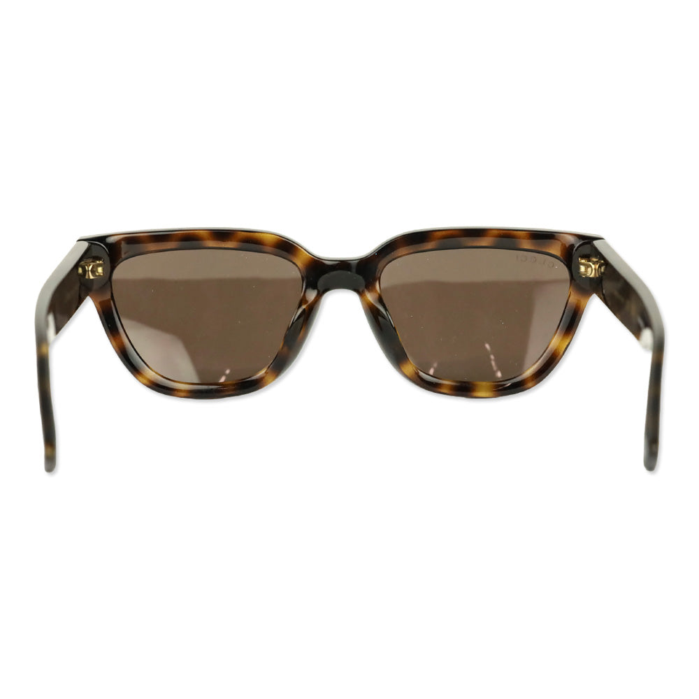 Gucci Havana Plastic Full Rim Cat-eye Sunglasses