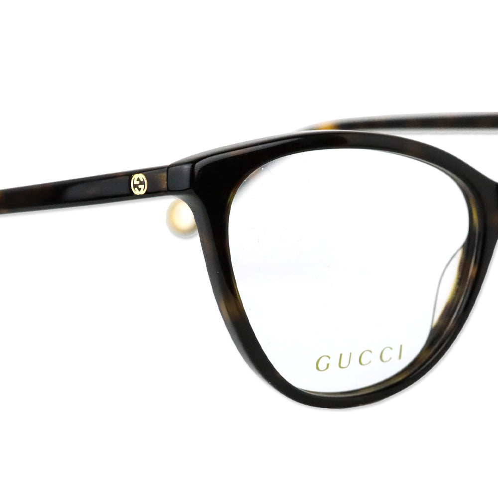 Gucci Havana Plastic GG Cat-Eye Eyeglasses