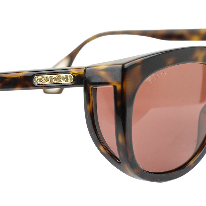 Gucci Havana/Brown Acetate Cat-Eye Sunglasses