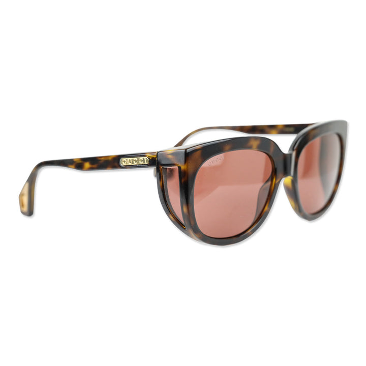Gucci Havana/Brown Acetate Cat-Eye Sunglasses