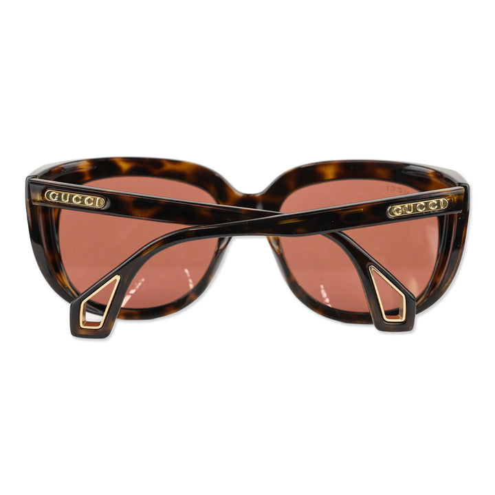Gucci Havana/Brown Acetate Cat-Eye Sunglasses