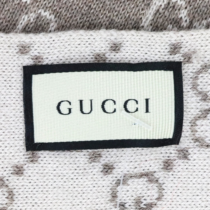 Gucci Heather Grey/White Wool Tricot GG Monogram Scarf
