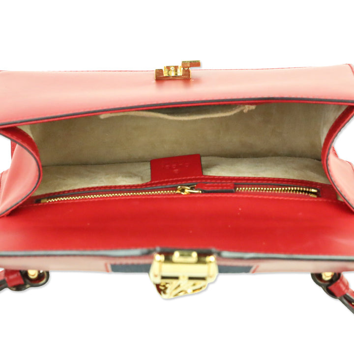 Gucci Hibiscus Red Calfskin Small Sylvie Shoulder Bag