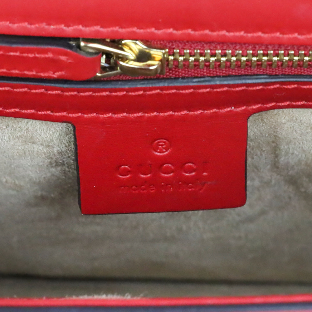 Gucci Hibiscus Red Calfskin Small Sylvie Shoulder Bag