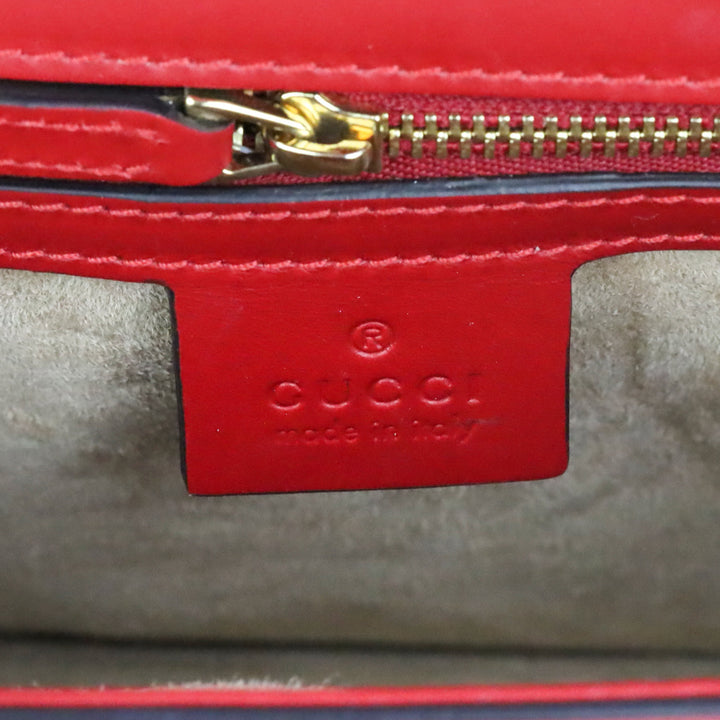 Gucci Hibiscus Red Calfskin Small Sylvie Shoulder Bag