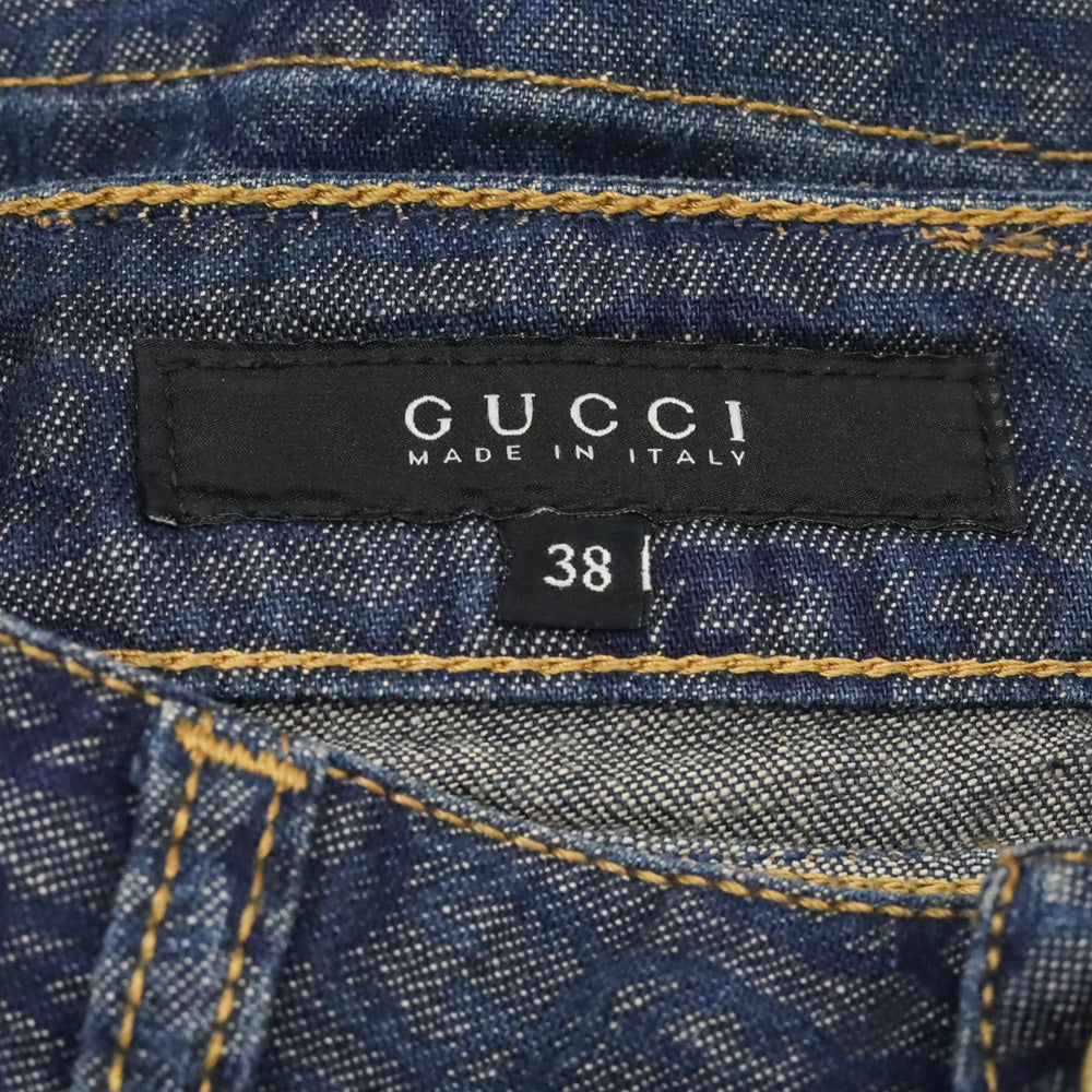 Gucci Interlocking GG Monogram Denim Mini Skirt