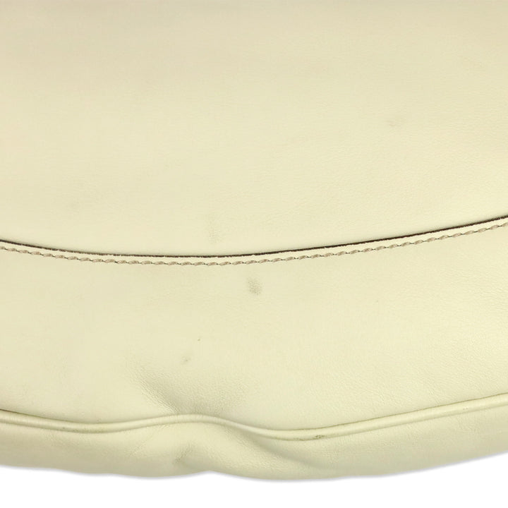 Gucci Ivory Calfskin Leather Peggy Bamboo Handle Hobo Shoulder Bag