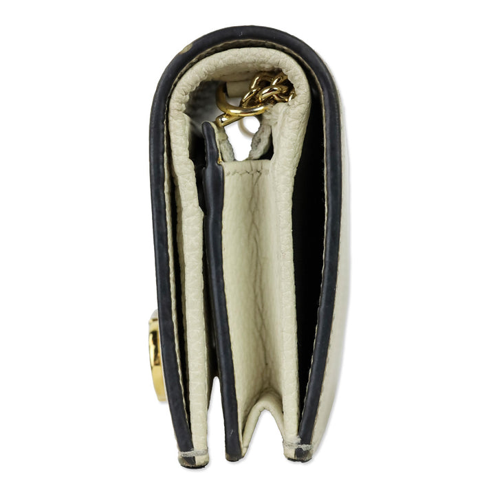 Gucci Ivory Pebble Leather Zumi Wallet on Chain