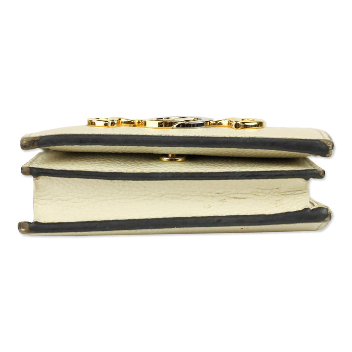 Gucci Ivory Pebble Leather Zumi Wallet on Chain