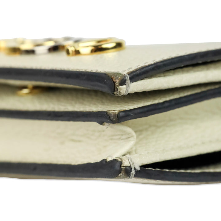 Gucci Ivory Pebble Leather Zumi Wallet on Chain