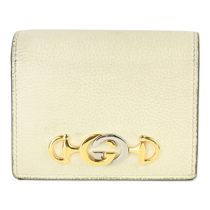 Gucci Ivory Pebble Leather Zumi Wallet on Chain