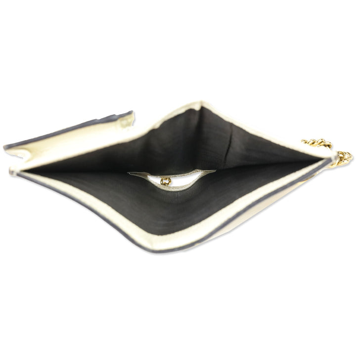 Gucci Ivory Pebble Leather Zumi Wallet on Chain