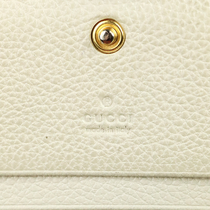 Gucci Ivory Pebble Leather Zumi Wallet on Chain