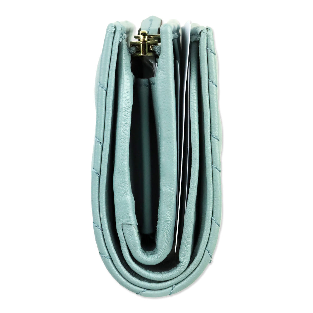 Gucci Light Blue Leather GG Marmont Wallet