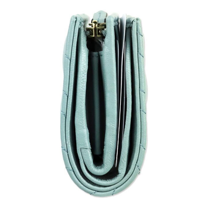Gucci Light Blue Leather GG Marmont Wallet