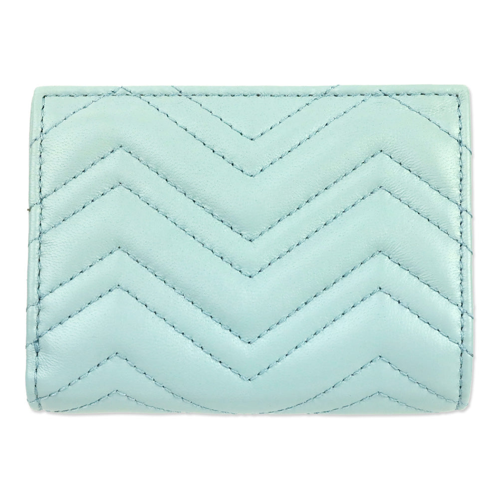 Gucci Light Blue Leather GG Marmont Wallet
