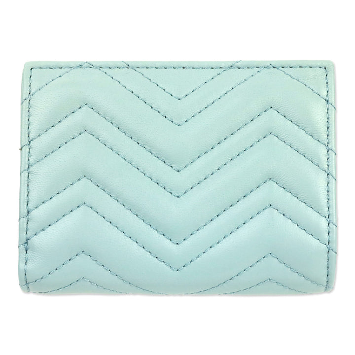 Gucci Light Blue Leather GG Marmont Wallet