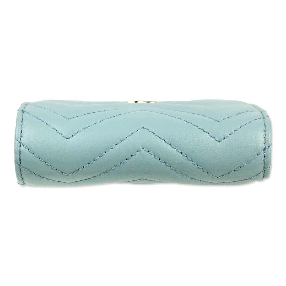 Gucci Light Blue Leather GG Marmont Wallet