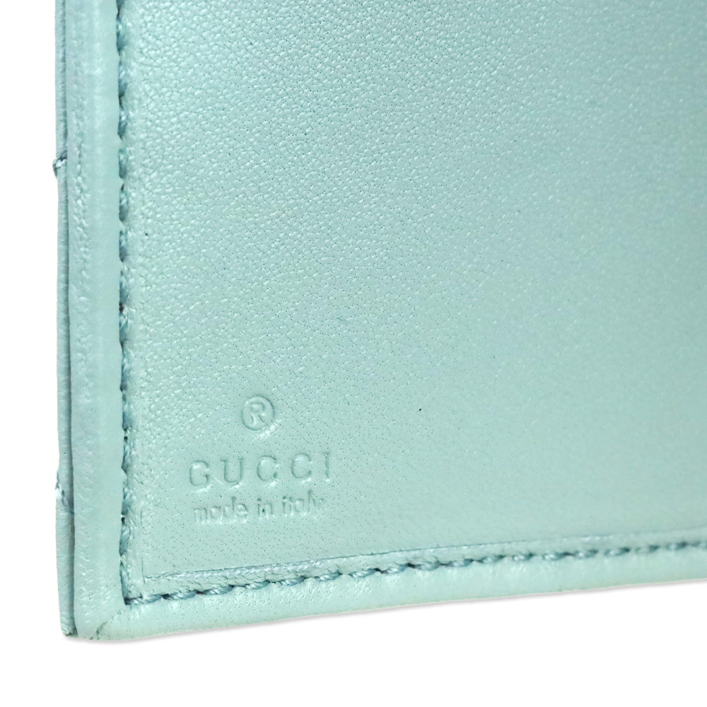 Gucci Light Blue Leather GG Marmont Wallet
