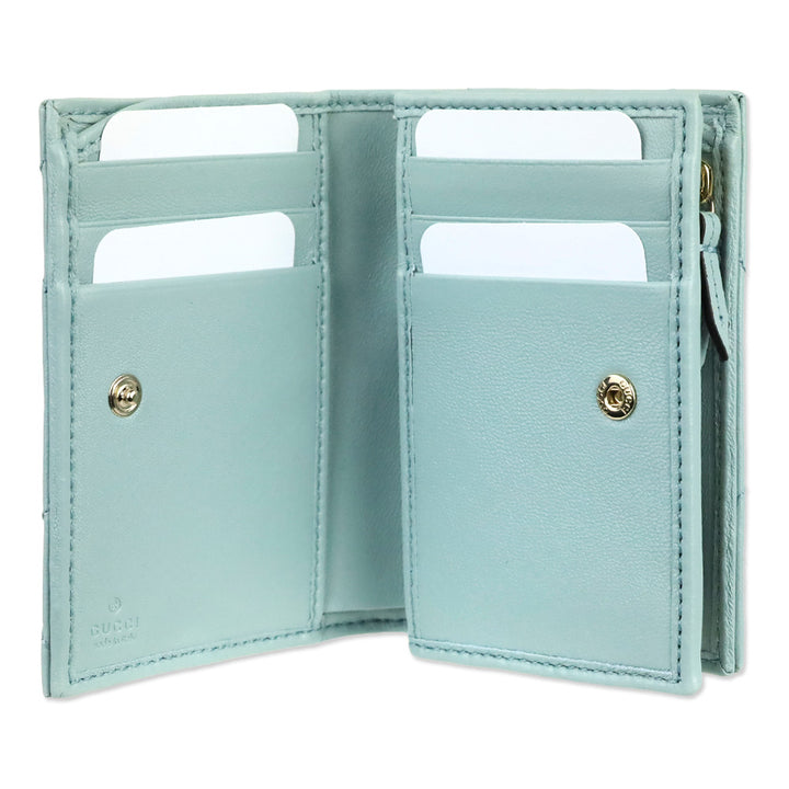 Gucci Light Blue Leather GG Marmont Wallet