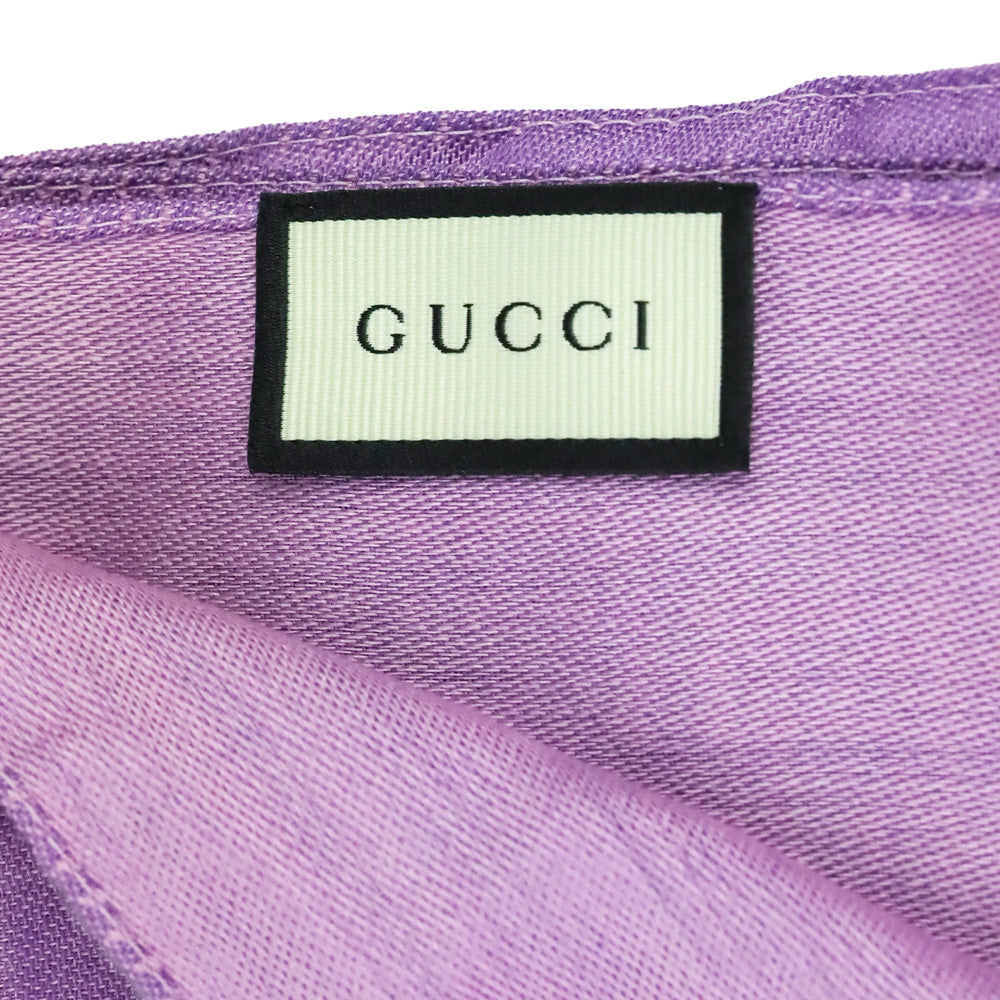 Gucci Lilac Purple GG Wool Silk Jacquard Scarf