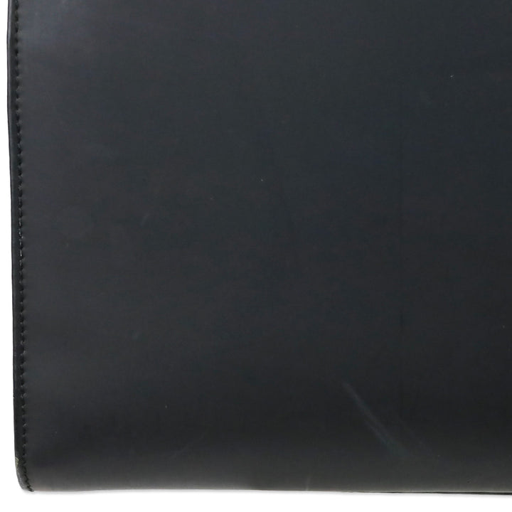 Gucci Matte Black Leather Bamboo Tote Bag