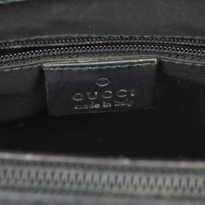 Gucci Matte Black Leather Bamboo Tote Bag