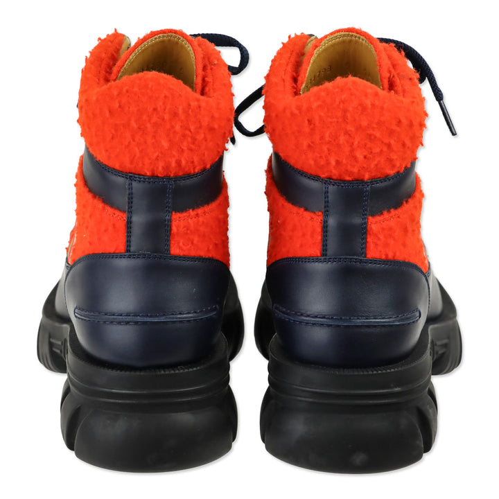 Gucci Men's Casy Orange/Black Wool/Leather Boots