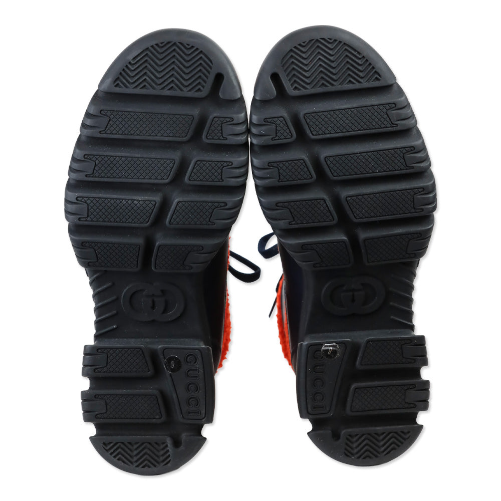 Gucci Men's Casy Orange/Black Wool/Leather Boots