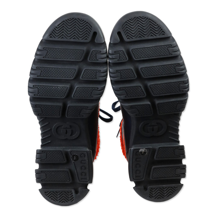 Gucci Men's Casy Orange/Black Wool/Leather Boots