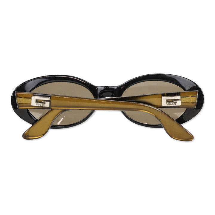Gucci Mocha Brown Oval-Frame Sunglasses