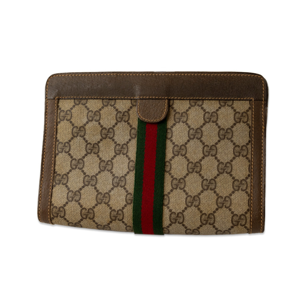 Gucci Monogram Coated Canvas Pouch