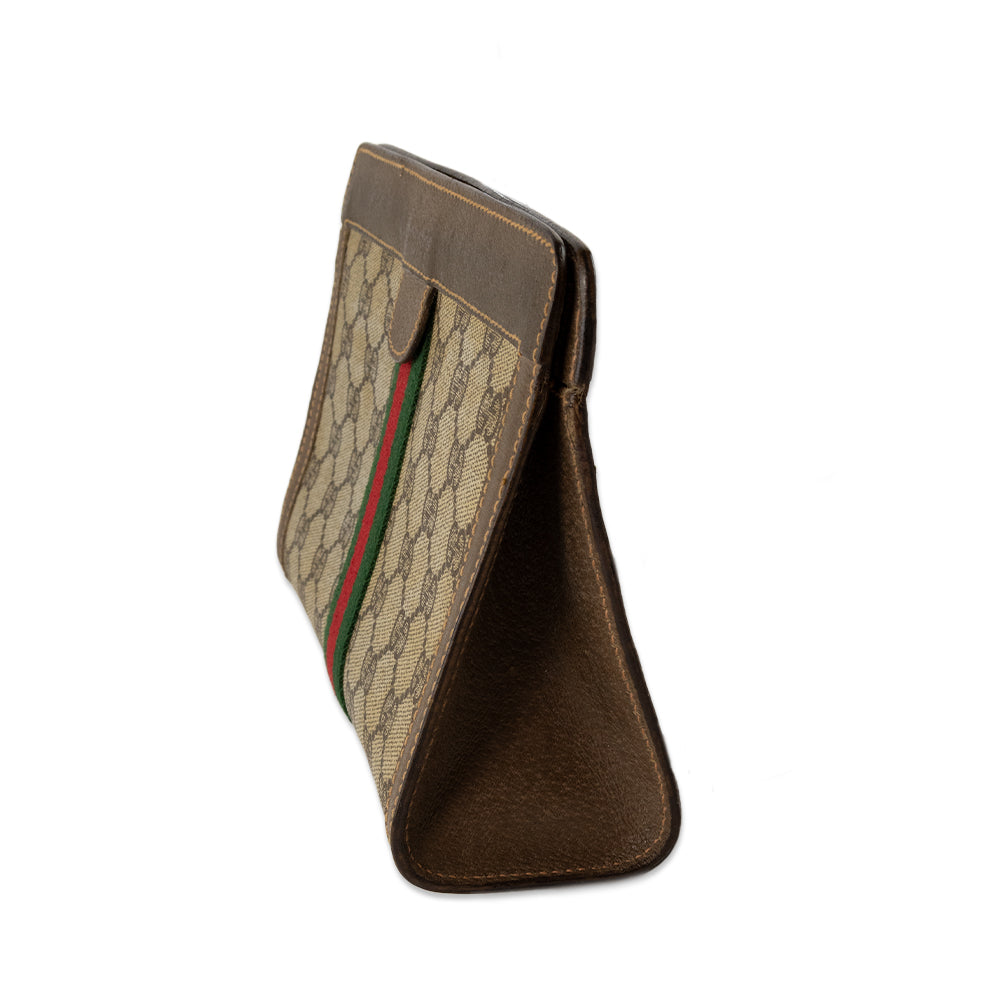 Gucci Monogram Coated Canvas Pouch