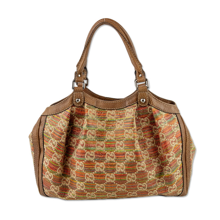 Gucci Multicolor Straw GG Libeccio Raffia Sukey Tote