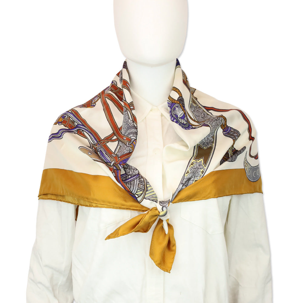 Gucci Napoleonic Swords and Horse Bridle Silk Scarf