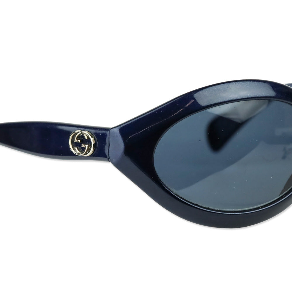 Gucci Navy Acetate Oval Sunglasses