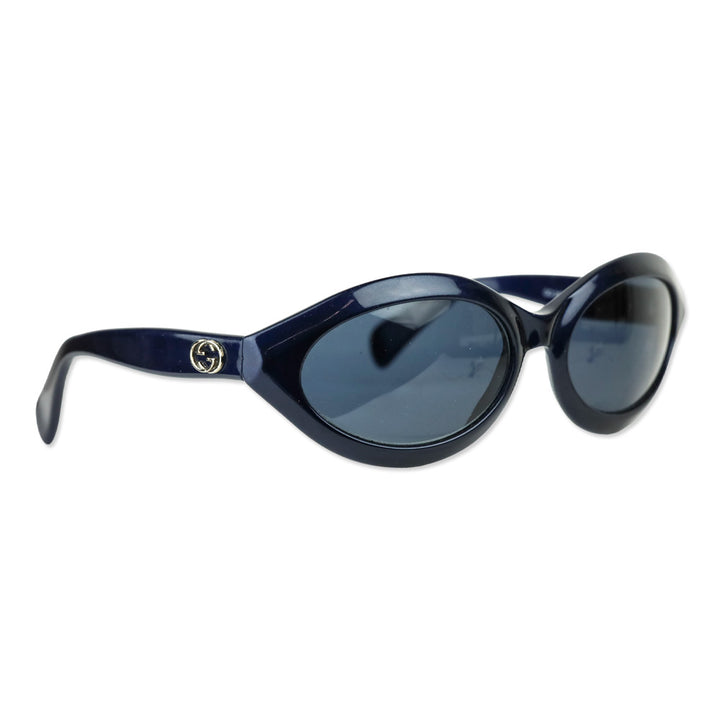 Gucci Navy Acetate Oval Sunglasses