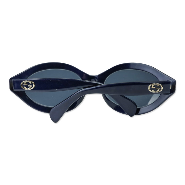 Gucci Navy Acetate Oval Sunglasses