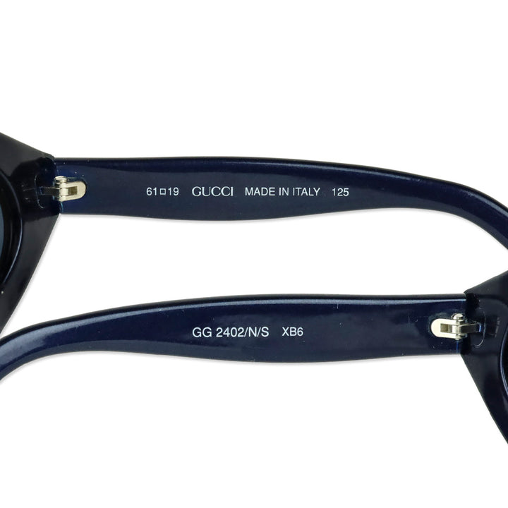 Gucci Navy Acetate Oval Sunglasses