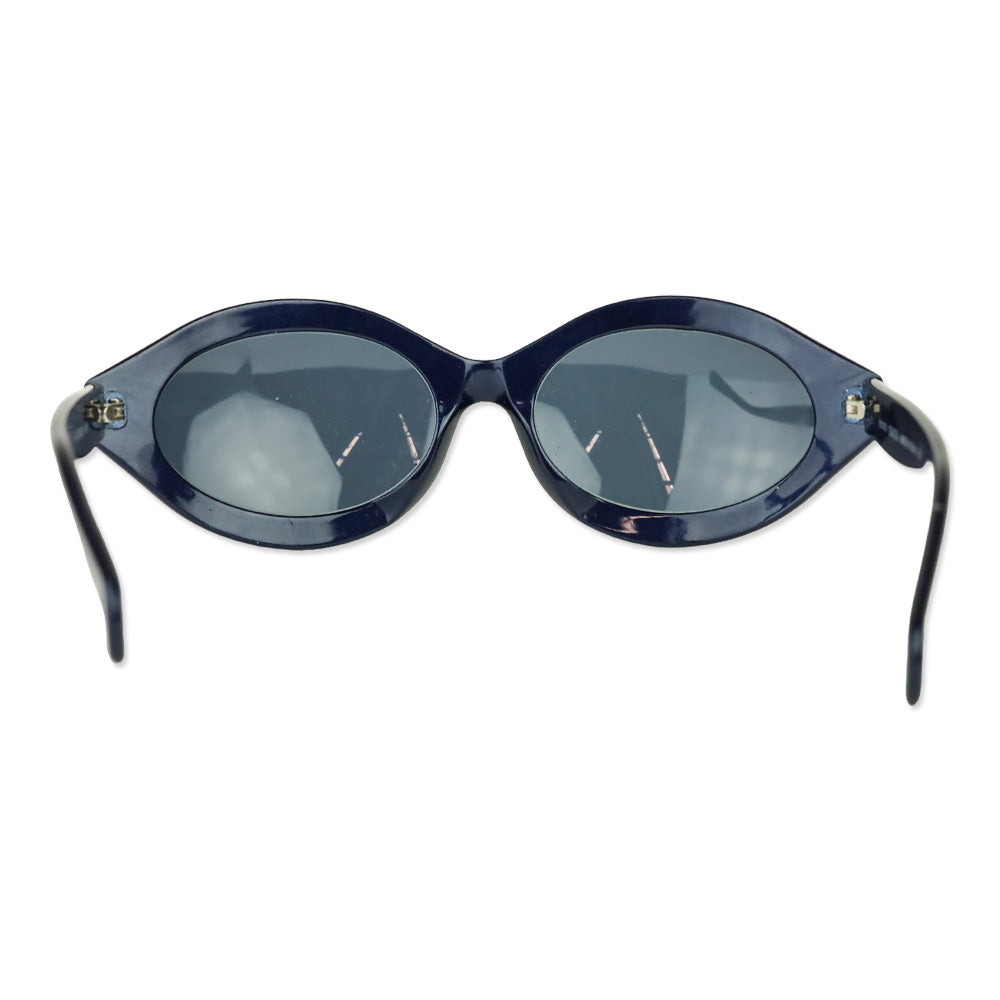 Gucci Navy Acetate Oval Sunglasses